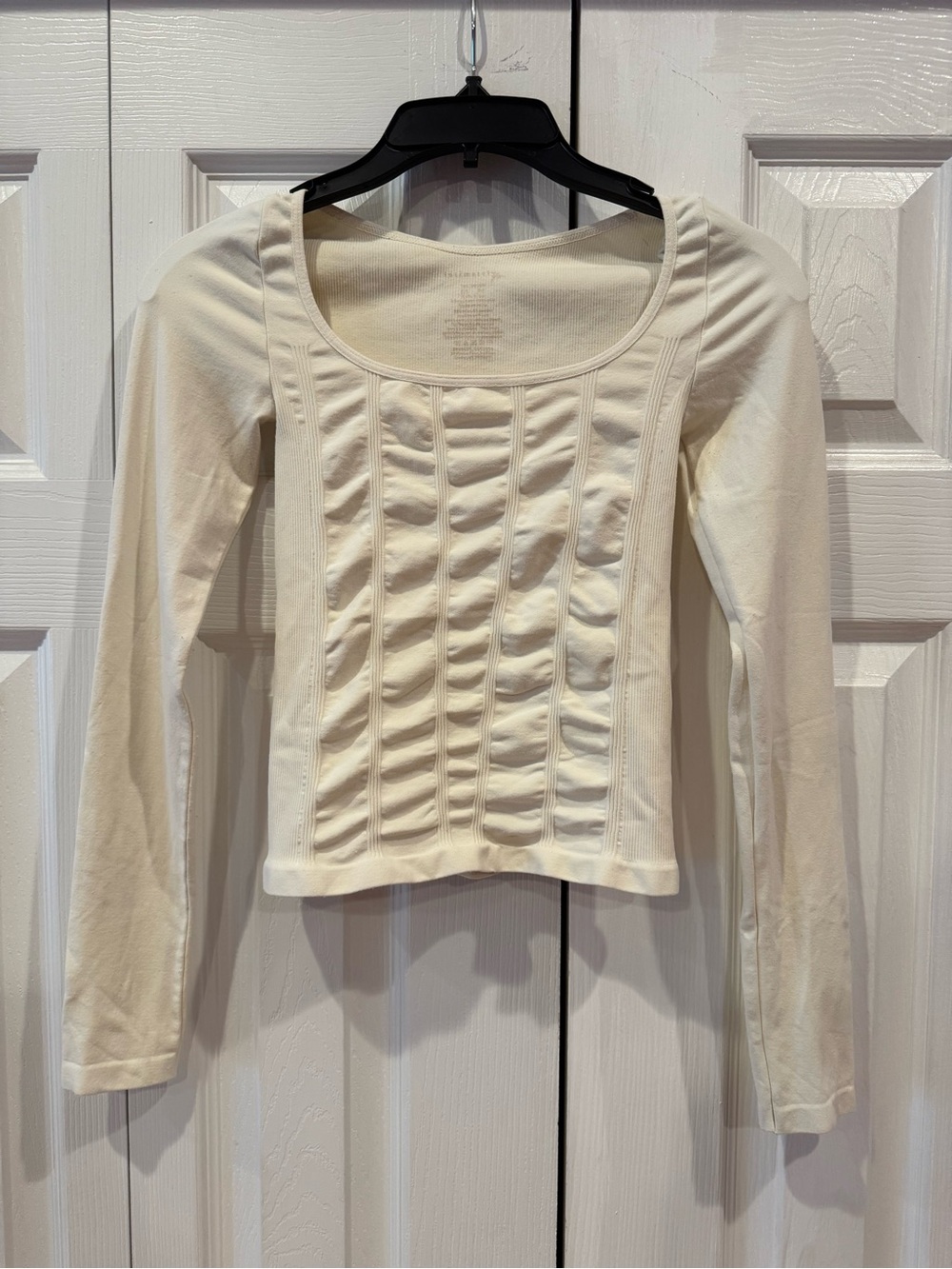 Free People Intimately Ivory Stay Here Seamless Long Sleeve Scoop Neck Top